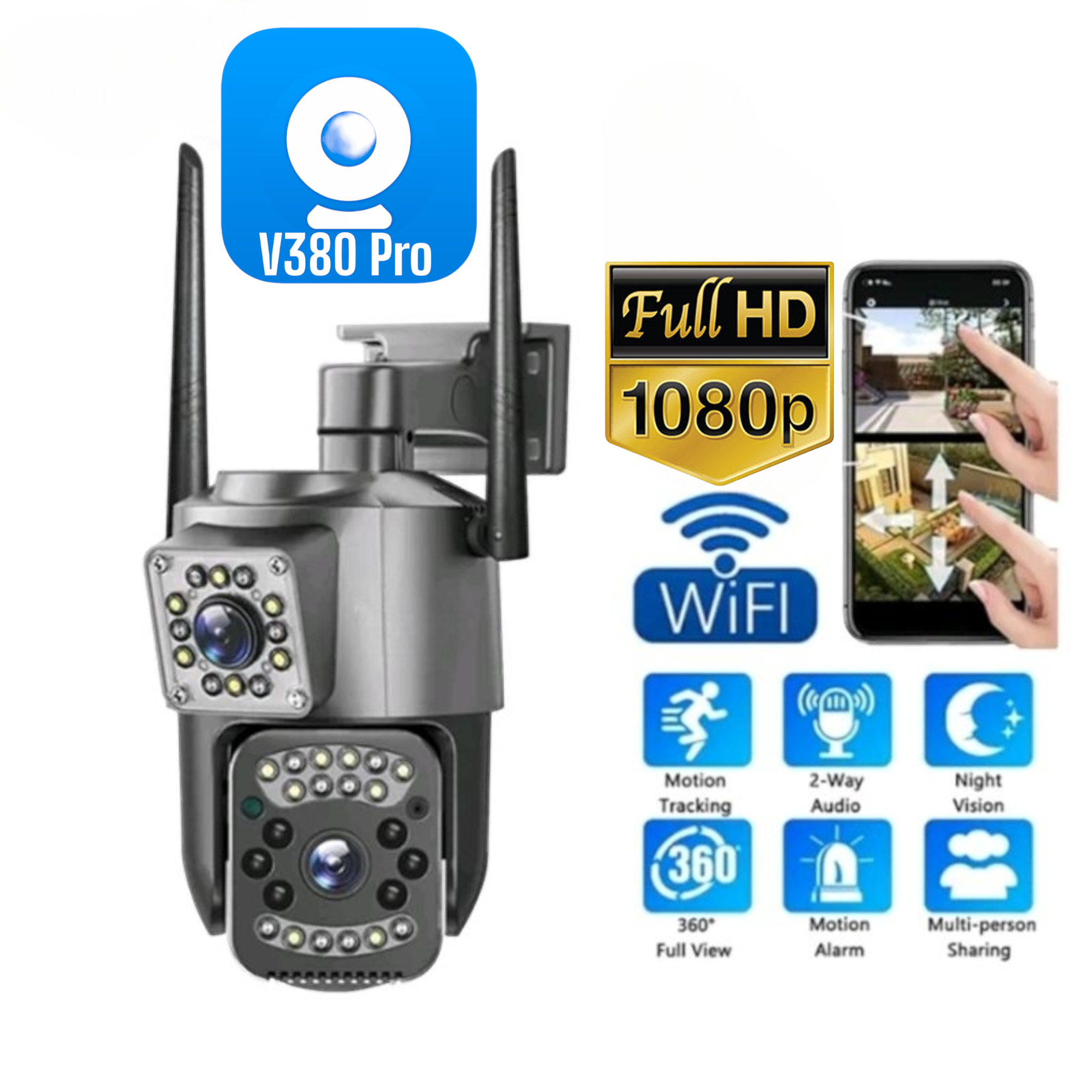 Camara De Seguridad Ptz Doble Lente